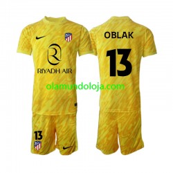Camisola Atlético Madrid Jan Oblak 13 Guarda-redes Criança Equipamento Terceiro 2024-2025 Manga Curta